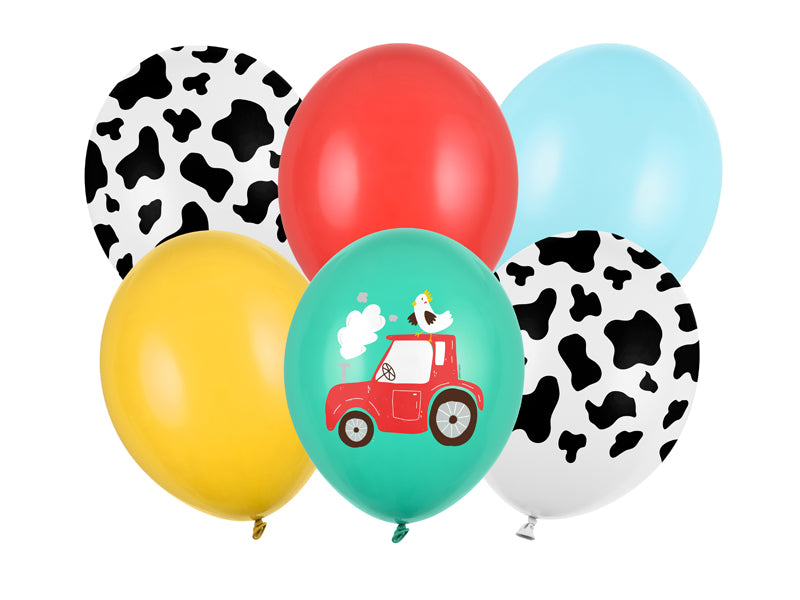 6-er Pack Ballons Farmtiere / Bauernhofparty