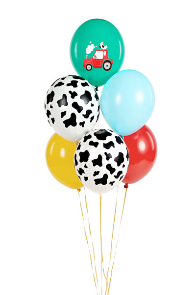 Pack of 6 balloons farm animals / farm party