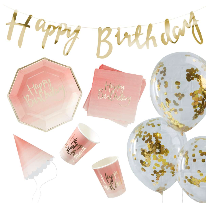 Happy Birthday Pastell Partydeko Set in a Box