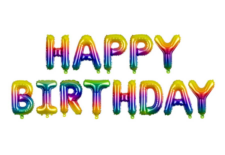 Happy Birthday balloon garland rainbow 340cm x 35cm 
