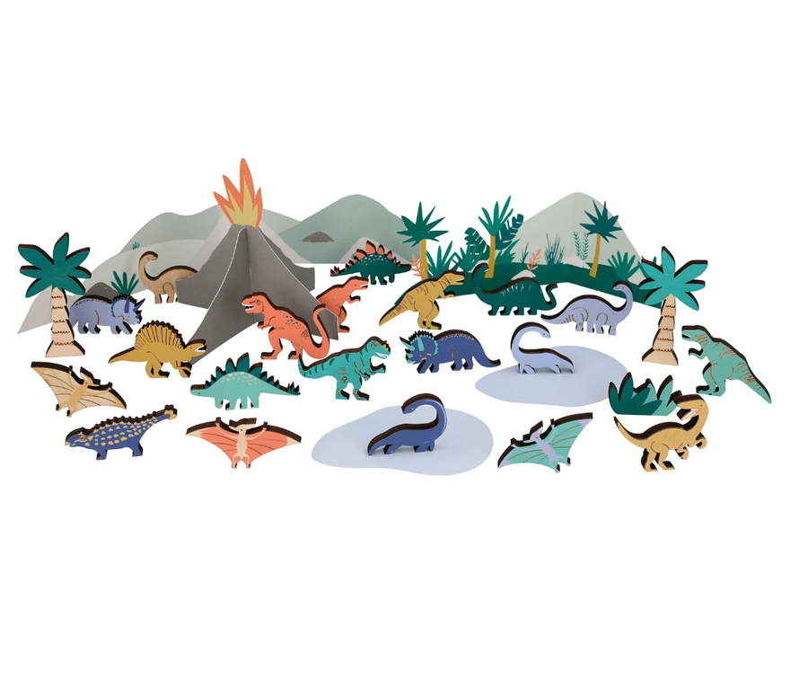 Meri Meri Dinosaurier Adventskalender für Jungs zum Spielen und Sammeln mit Koffer