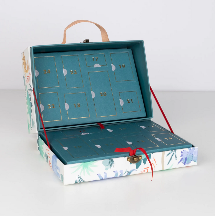 Meri Meri Dinosaur Advent Calendar for boys to play and collect with suitcase
