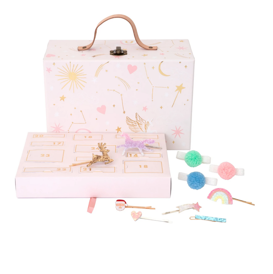 Meri Meri rosa Haar-Accessoires Adventskalender-Koffer für Mädchen