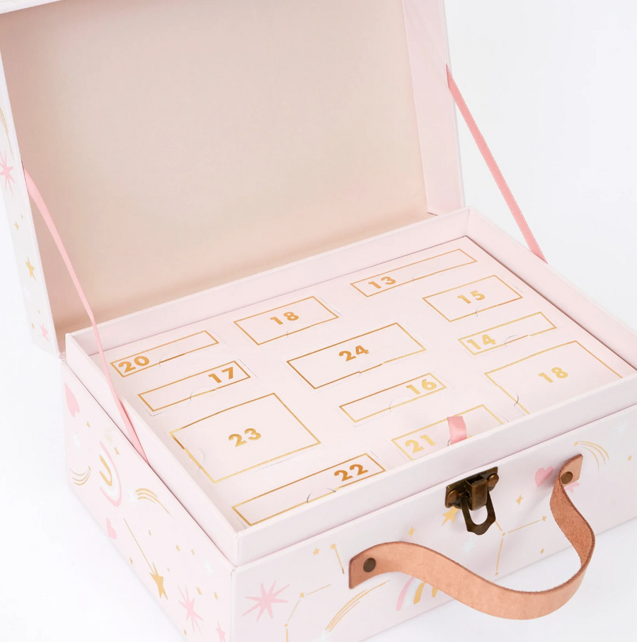 Meri Meri rosa Haar-Accessoires Adventskalender-Koffer für Mädchen