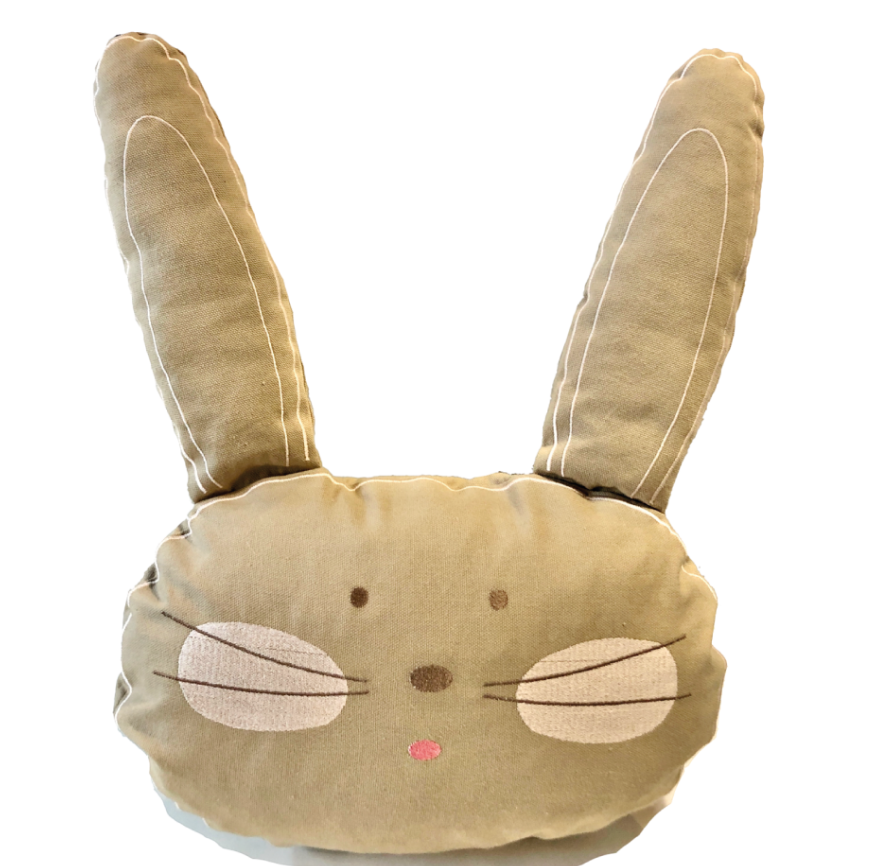 Rabbit pillow for children with removable cover
