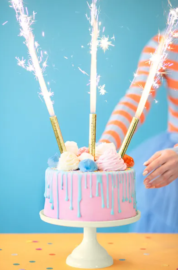 Tortenfontänen 4 Stück, Kuchenkerzen, das besondere Highlight auf Deinem Geburtstagskuchen