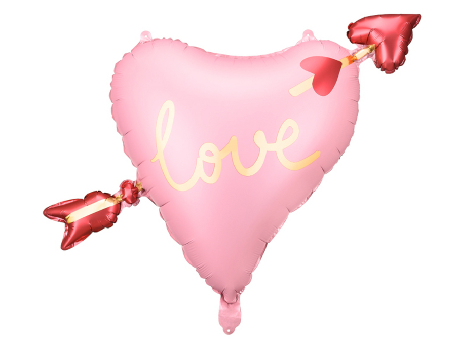 Foil balloon heart with arrow, 76x55 cm