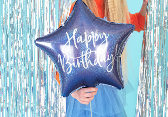 Folienballon Happy Birthday blau