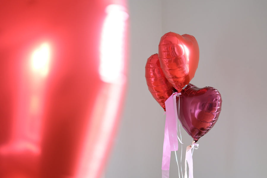 Heliumballons 3-er Ballonset Herzen Rot