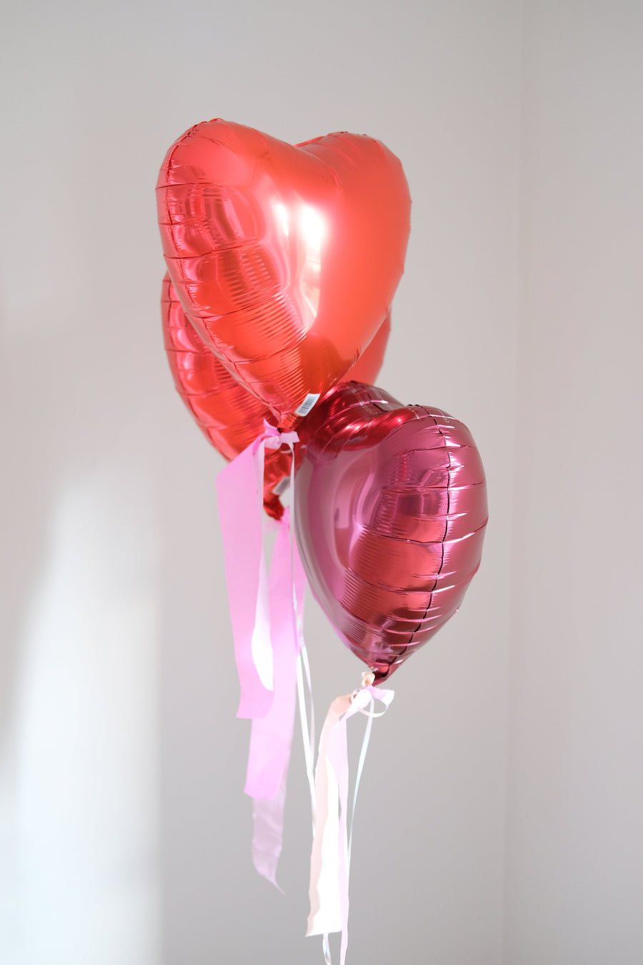 Heliumballons 3-er Ballonset Herzen Rot