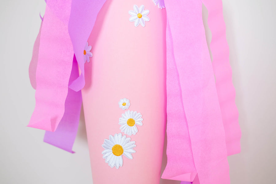 School bag daisies pink