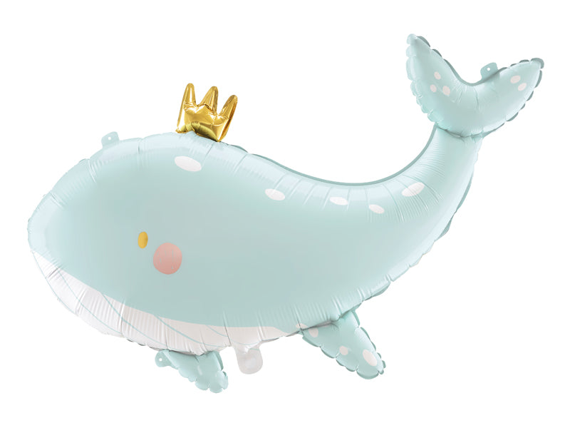 Foil balloon whale, 93x60 cm, sky blue