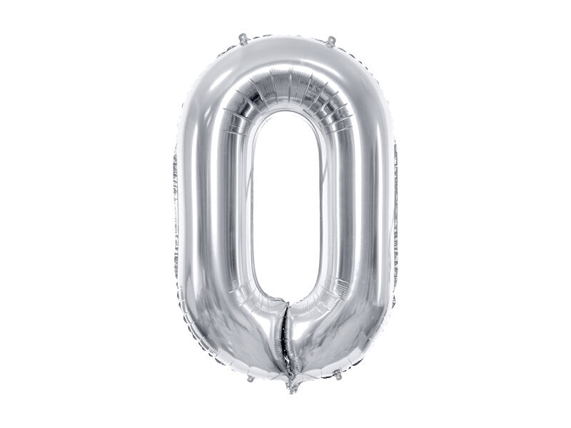 XL Folienballon Zahl "0" in Silber