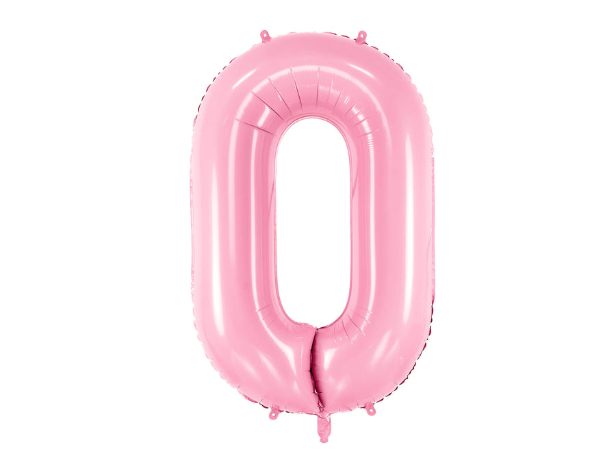 XL Folienballon Rosa Zahl "0"