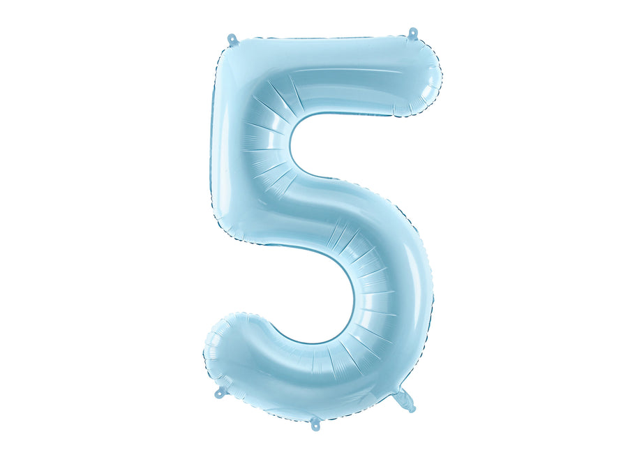 XL foil balloon blue number "5"