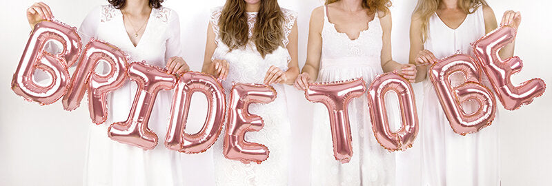 Bride to Be balloon lettering