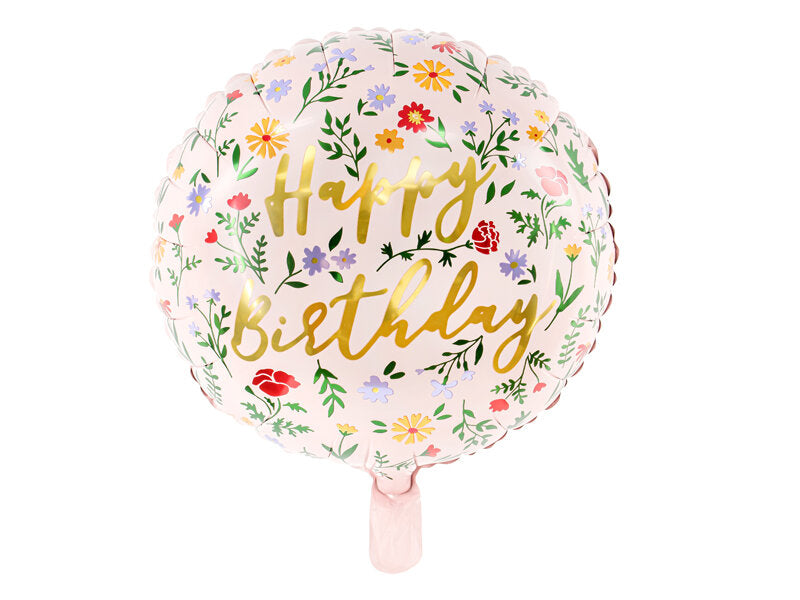 Happy Birthday Multifloral 3-er Ballonset