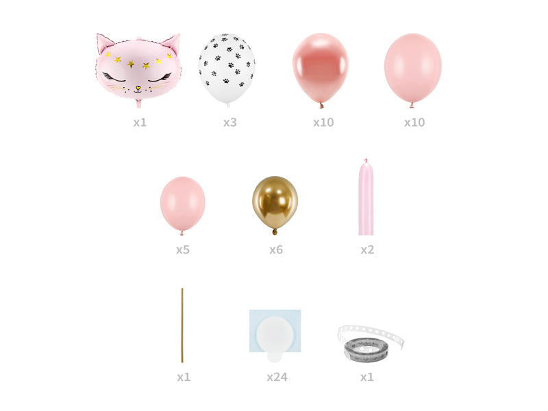 Cat balloon bouquet in pink 83cm x 104cm for the birthday