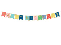 Happy Birthday garland rainbow colors