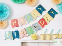 Happy Birthday garland rainbow colors