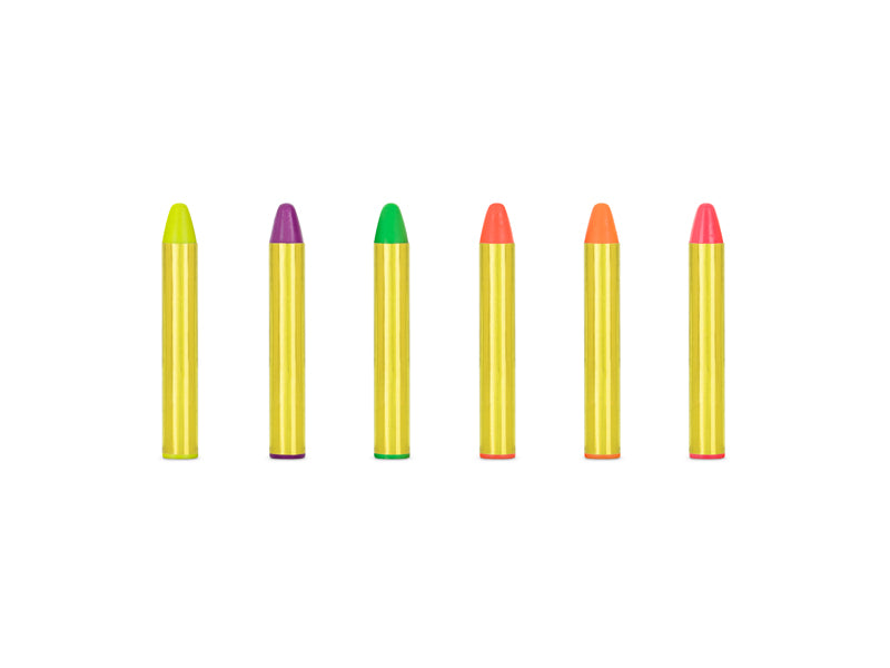 Make-up pencils for children in neon, neon make-up for children, carnival make-up for the perfect neon look