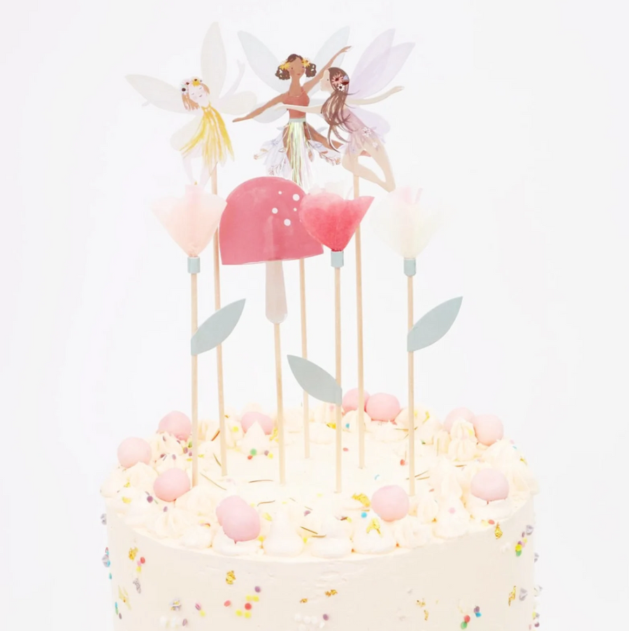 Kindergeburtstag Feen Deko Set mit Feen Cake Toppern von meri meri