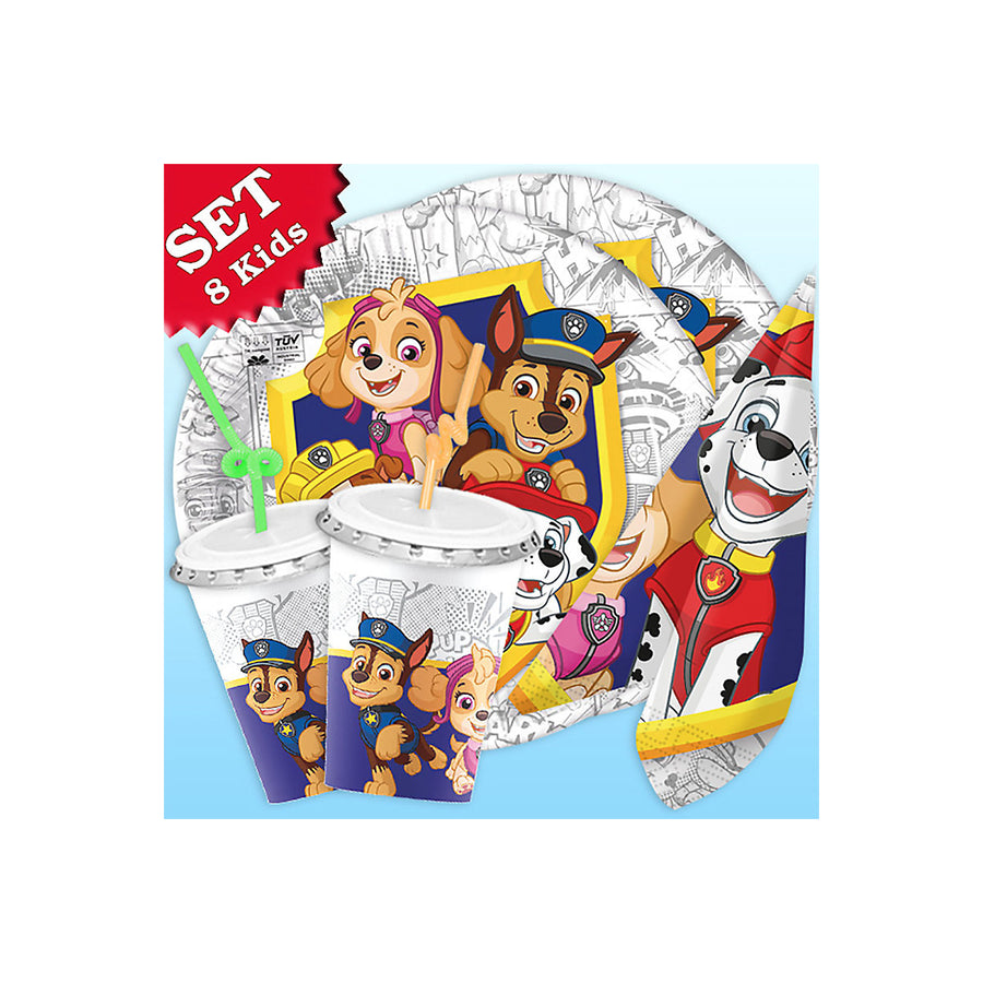 High-quality &amp; sustainable Paw Patrol party set plus cake topper and Paw Patrol birthday garland