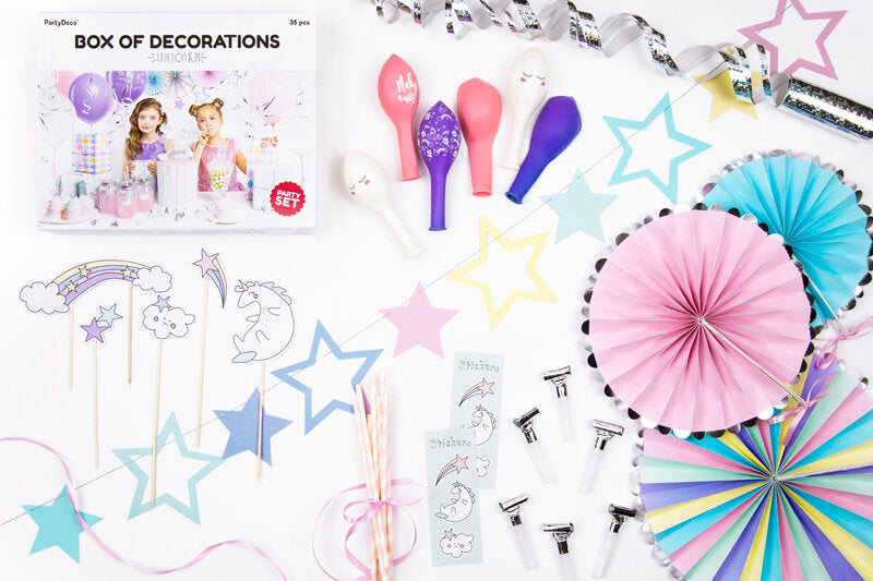 Little unicorns: unicorn party decoration set for children's birthday parties plus birthday games