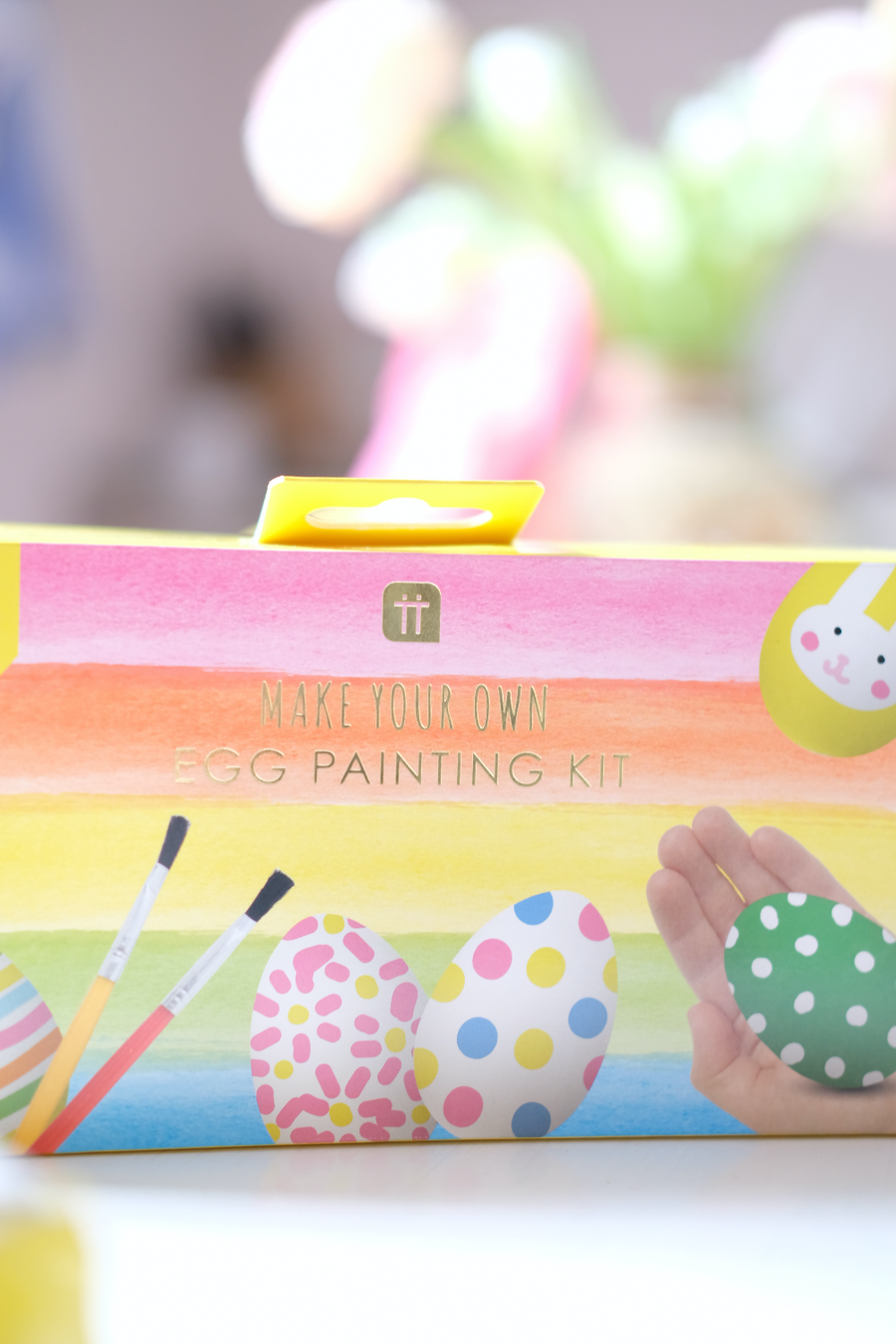 Easter egg painting set including paints/brushes/eggs/hangers
