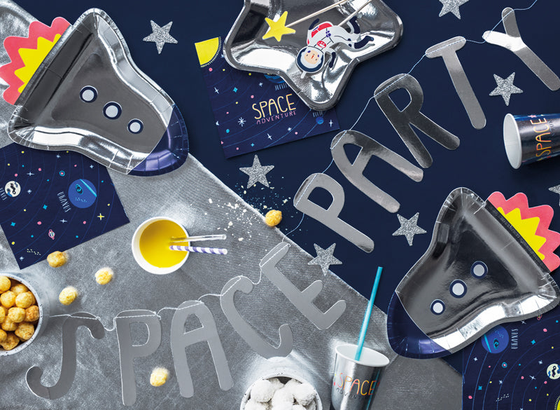 Space party rocket plates
