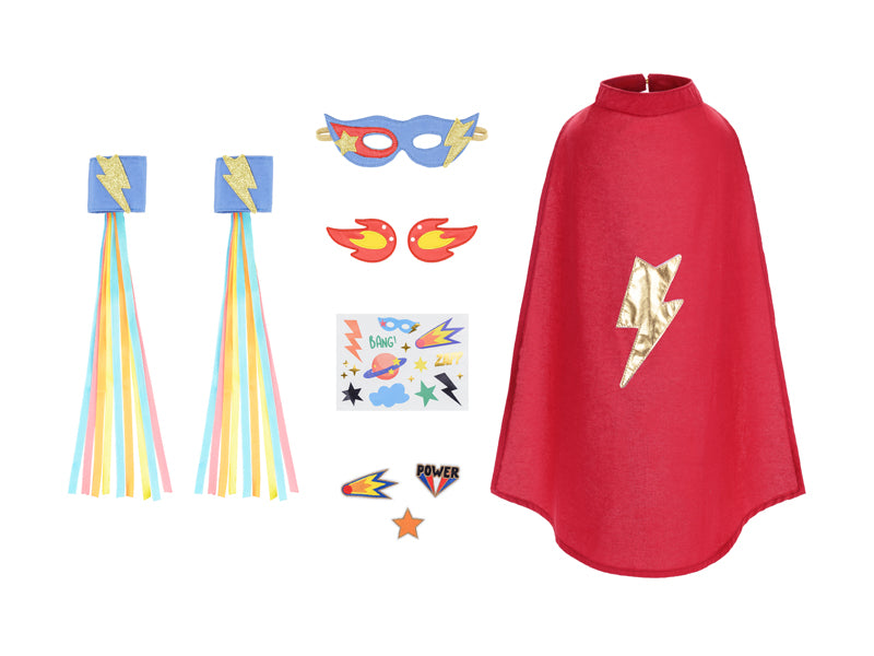 Superhelden Kostüm für Kinder mit Koffer