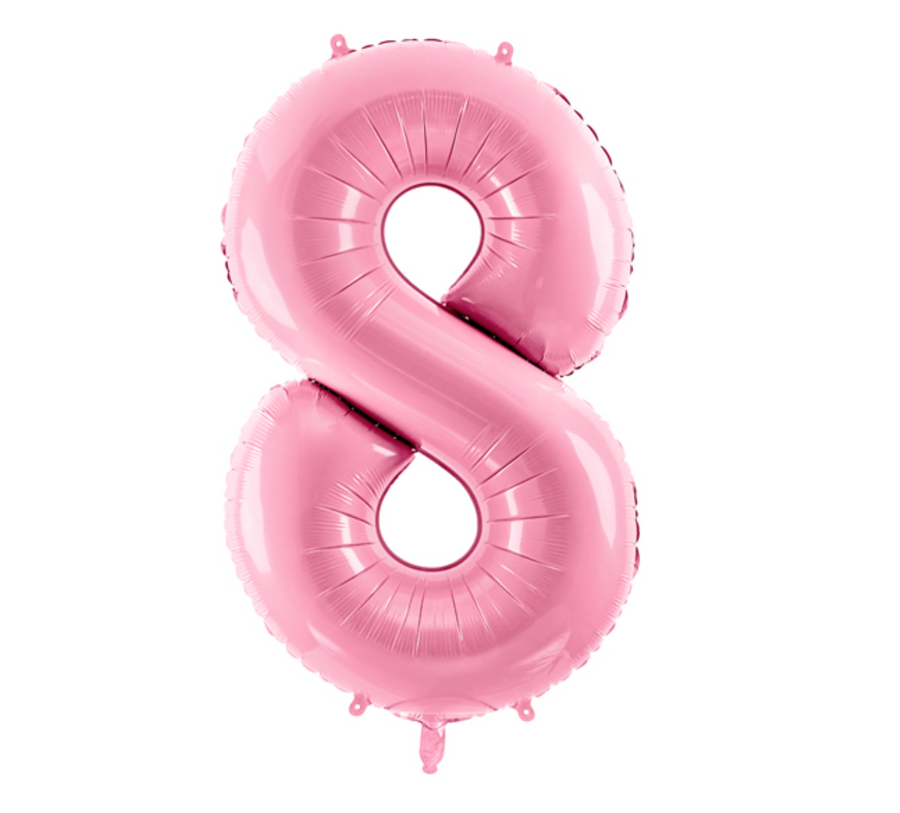 Geburtstagsballon Zahl 8 mit Helium befüllt in Deiner Wunschfarbe