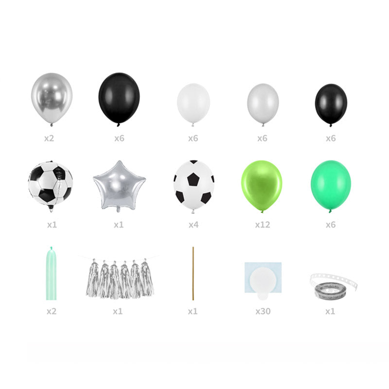 Ballongirlande Fußballparty, Fußballgeburtstag Partydeko für Jungs & Mädchen, Länge: 1,5m