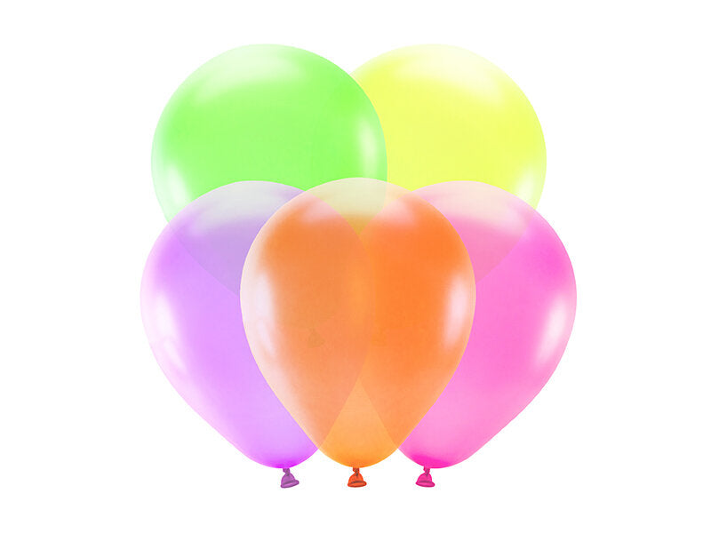 Set of 5 neon balloons