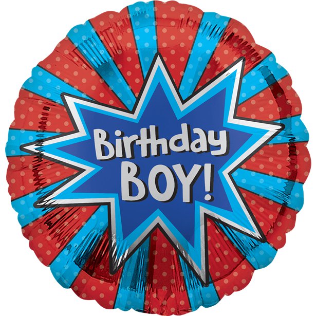 Birthday Boy – set of 3 balloons filled with helium