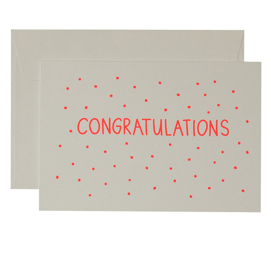 Congratulations folding card in neon orange