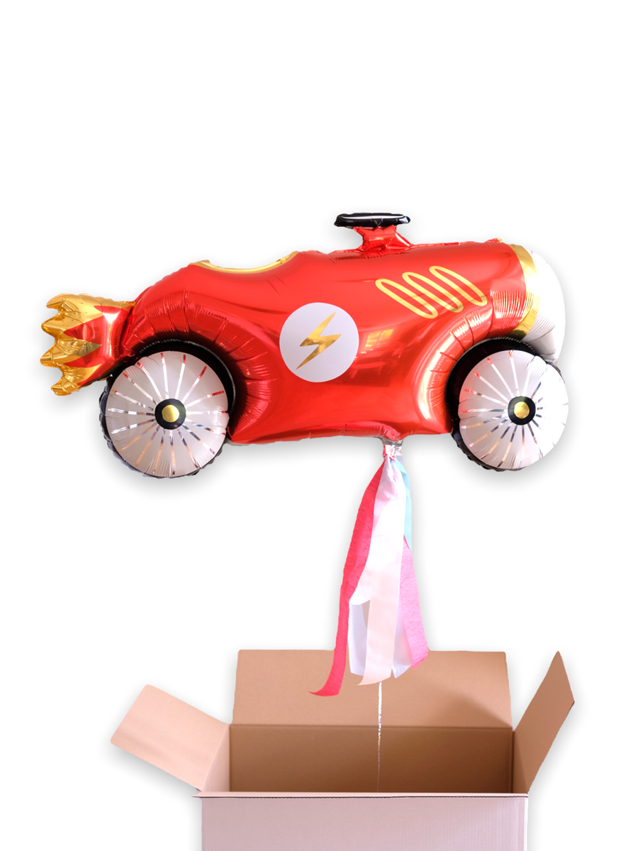 Folienballon Retro Car mit Helium befüllt zum Verschenken, per Post geliefert!