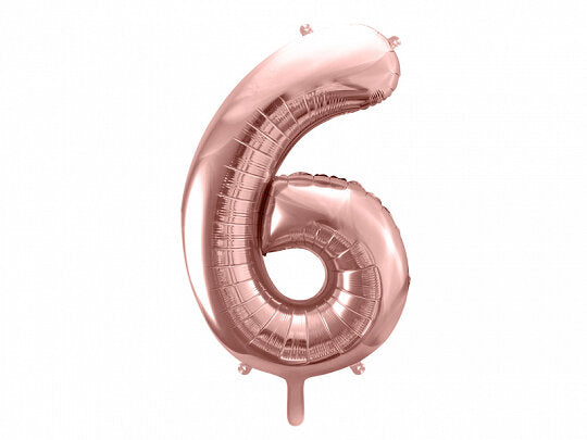 XL foil balloon rose gold number "6"