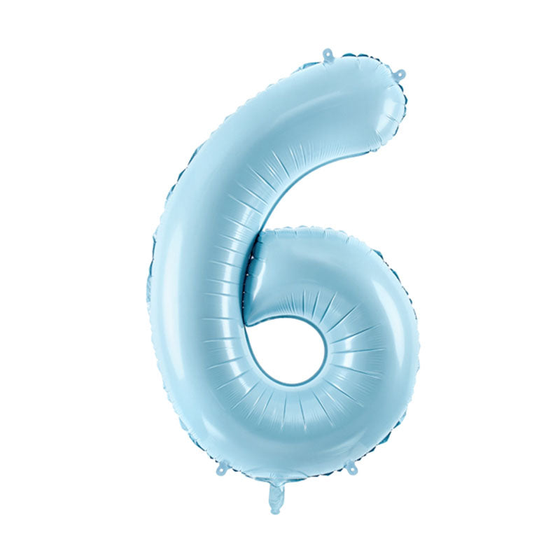 Birthday balloon number 6 filled with helium in your desired color