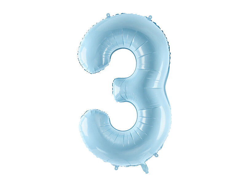 XL foil balloon blue number "3"