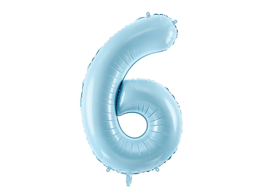 XL foil balloon blue number "6"