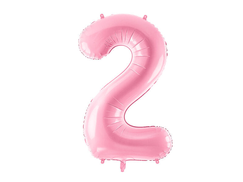 XL foil balloon pink number "2"