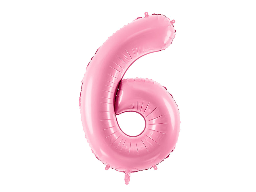 XL foil balloon pink number "6"