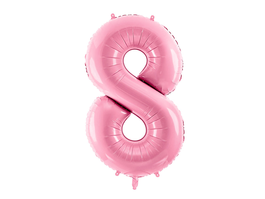 XL foil balloon pink number "8"