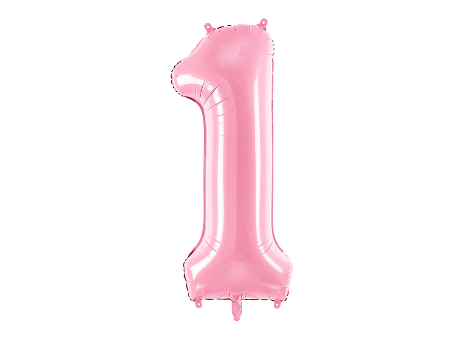 XL foil balloon pink number "1"