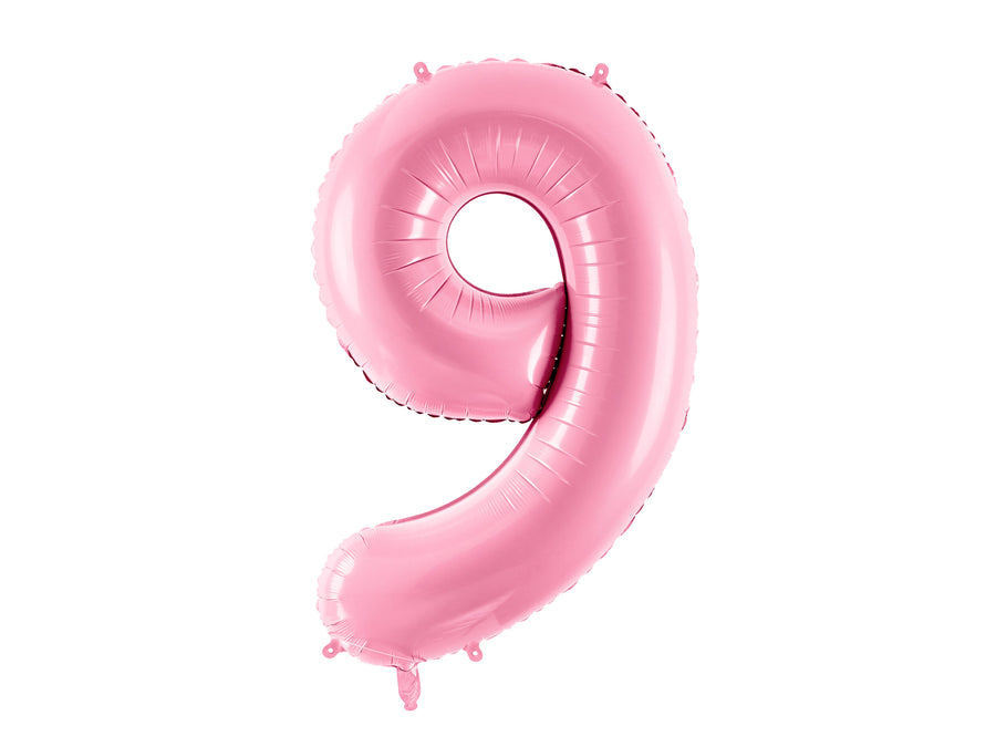 XL foil balloon pink number "9"
