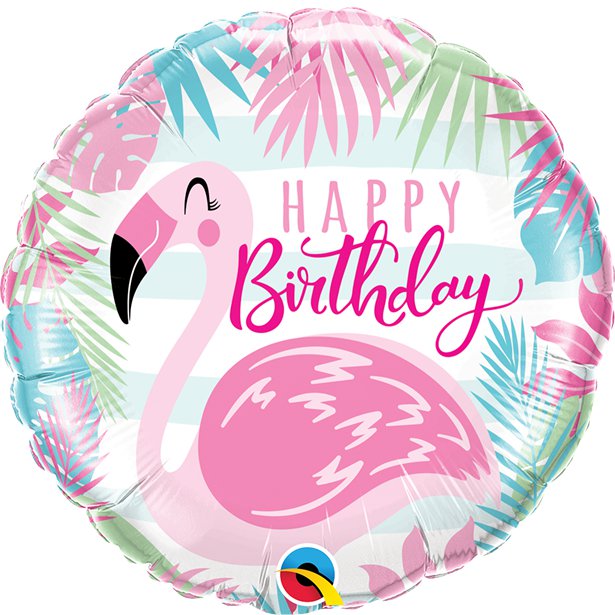 Happy Birthday Flamingo - 3-er Ballonset gefüllt mit Helium