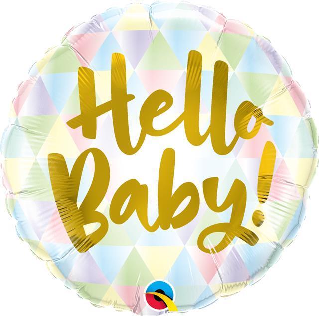 Hello Baby – set of 3 balloons filled with helium