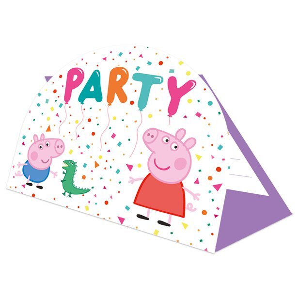 Peppa Wutz Klapp-Partyeinladungen