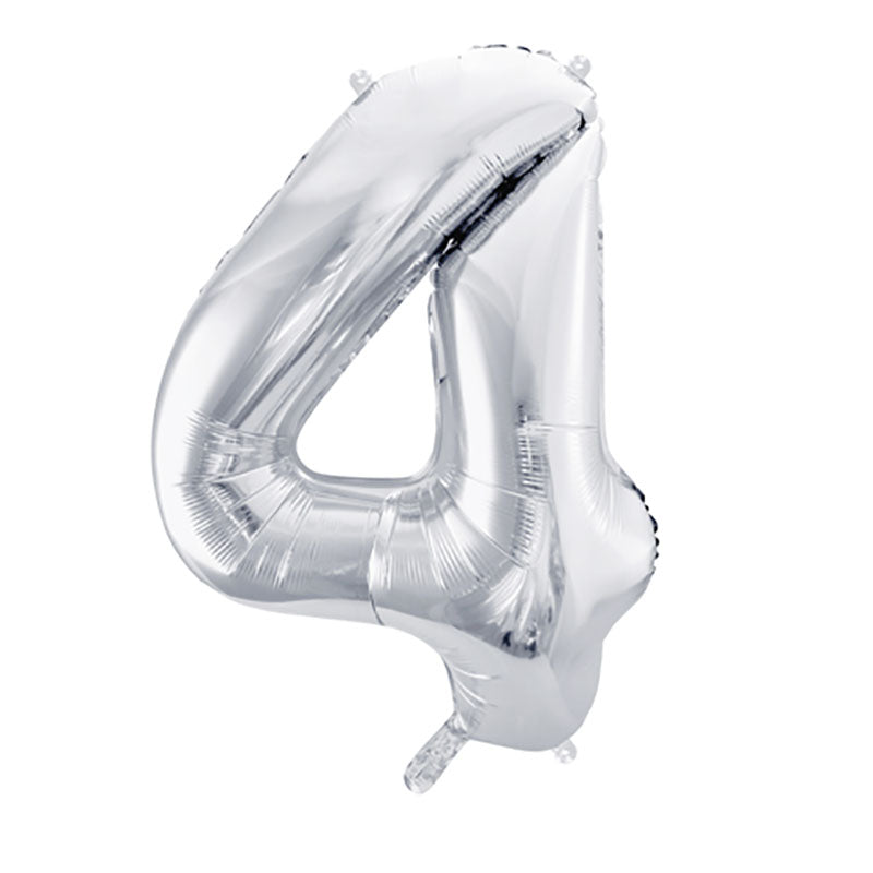 Geburtstagsballon Zahl 4 mit Helium befüllt in Deiner Wunschfarbe